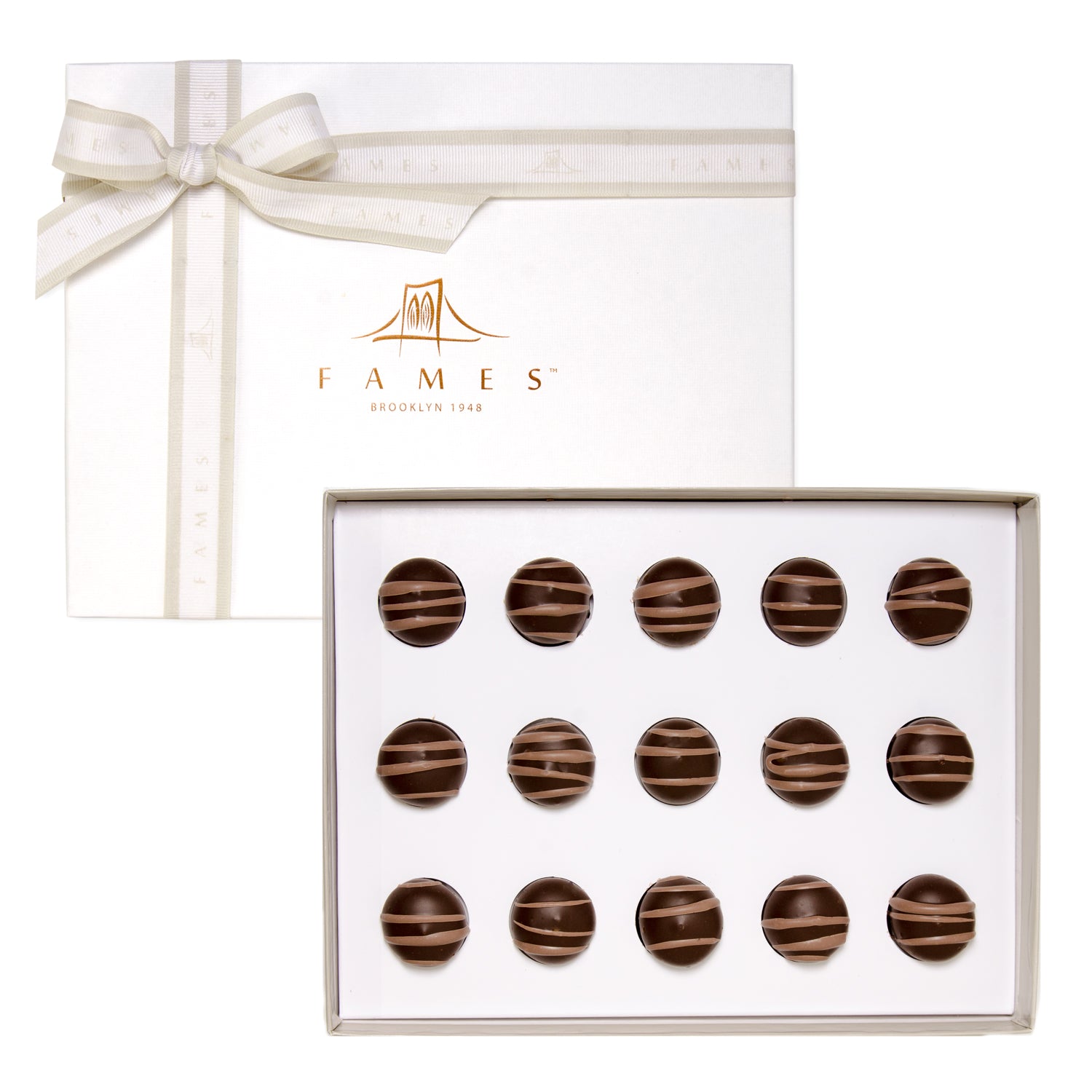 Hazelnut Truffle Chocolate Gift Box, Kosher, Dairy Free.  Fames Chocolate   