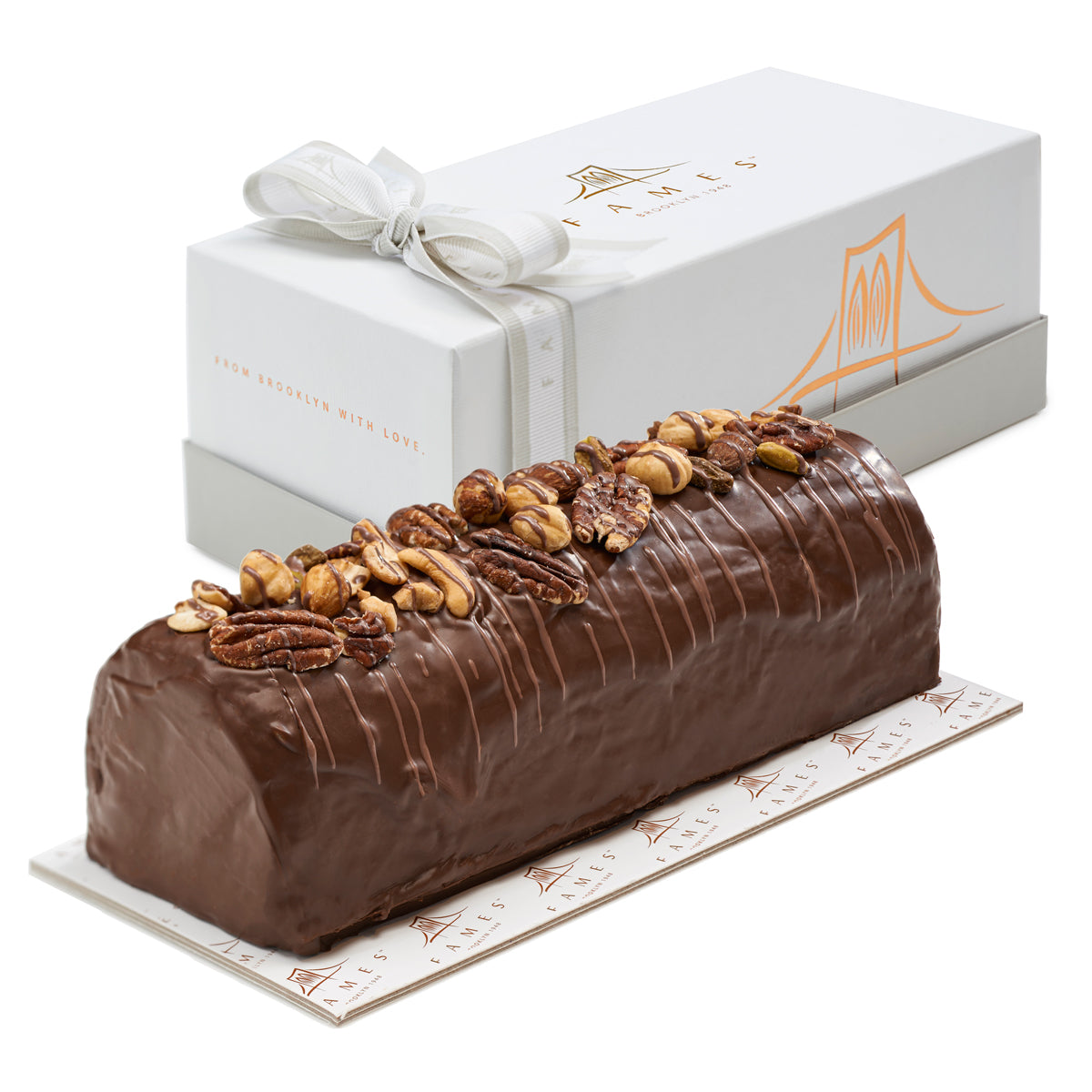 Chocolate  Nutty Halva Log  In Gift Box  Fames Chocolate   